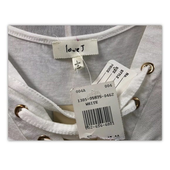 Love J. Blouse, white, lacing,slit sleeves,sizeL.: - Picture 10 of 10